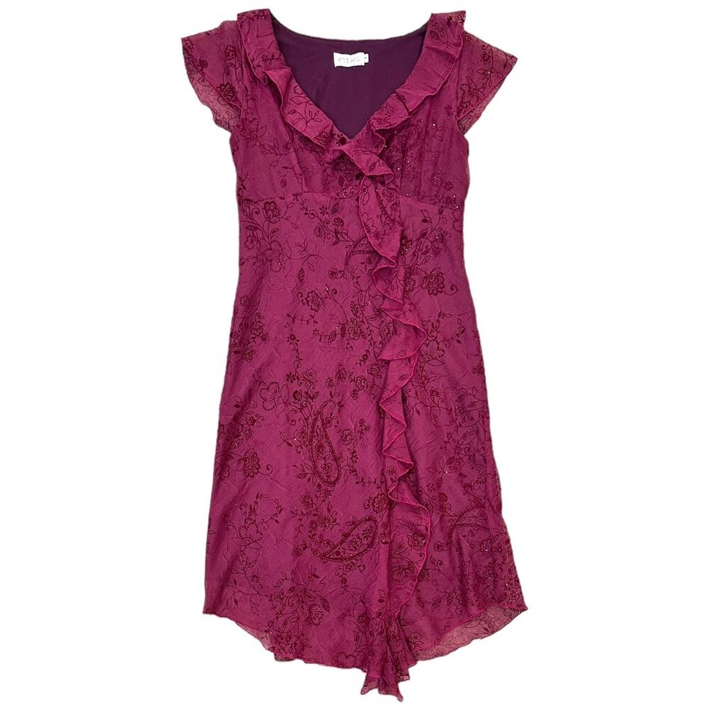Vintage Y2K CDC Paisley Sparkly Midi Dress